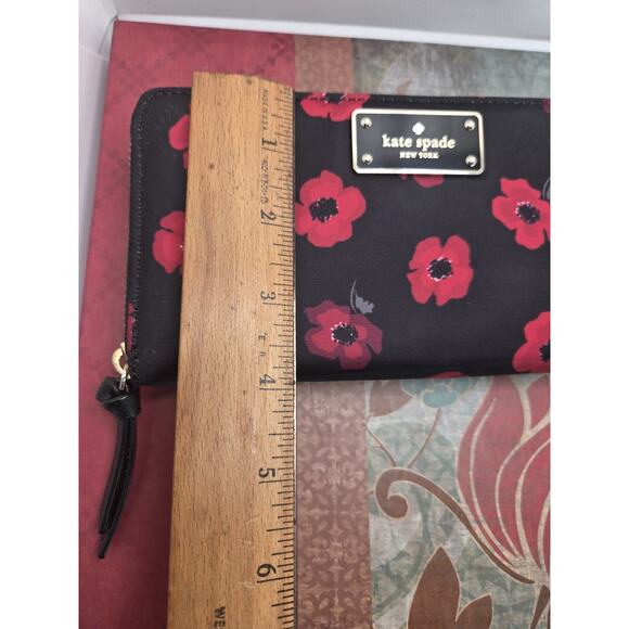 Kate Spade Poppy Neda Zip-around Wallet Clutch Multi Pocket Organizer - Picture 10 of 11